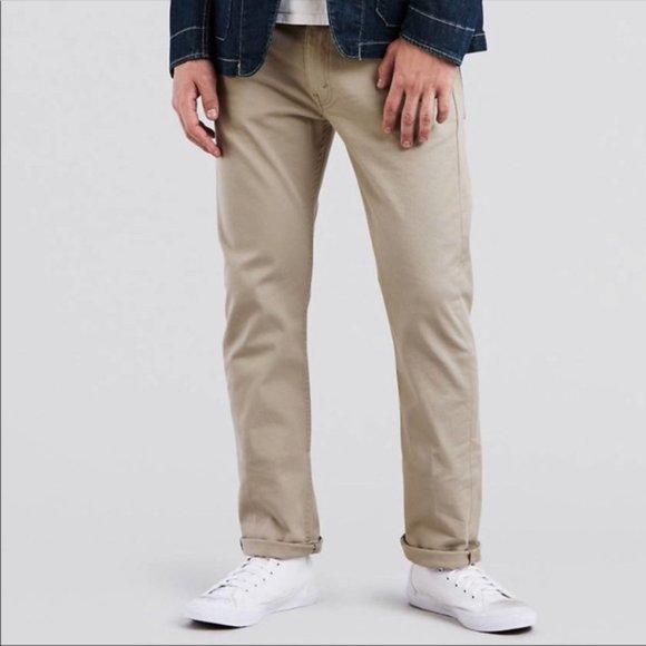 Levi's 513 Light Khaki Slim Straight Pants Men's Size W 31 L 30 - Picture 1 of 12